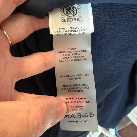 G/FORE Wind Breaker Merino Wool Quarter Zip Pullover Sweater Mens Medium Navy - Picture 4 of 14